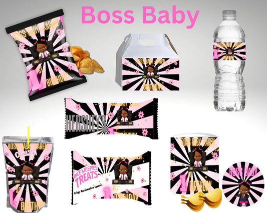 Boss Baby Bundle Party Favor Canva Design & Templates (7 editable designs and templates)